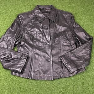 Vintage 90s Maxima Wilsons Black Leather Motorcycle Biker Jacket Sz L